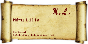 Méry Lilla névjegykártya